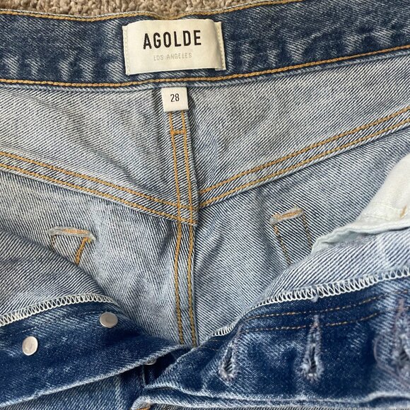 Agolde Parker Denim Jeans Shorts Swapmeet Dark - Picture 3 of 3